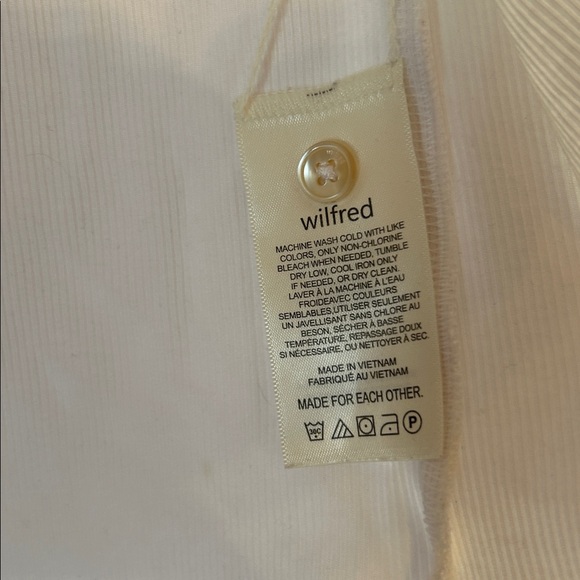 WILFRED White Button-Down Ribbed Top - Picture 7 of 8